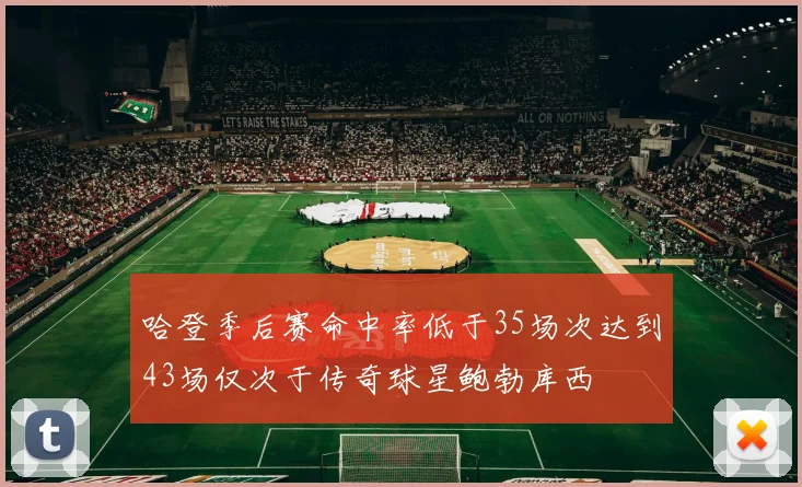 哈登季后赛命中率低于35场次达到43场仅次于传奇球星鲍勃库西